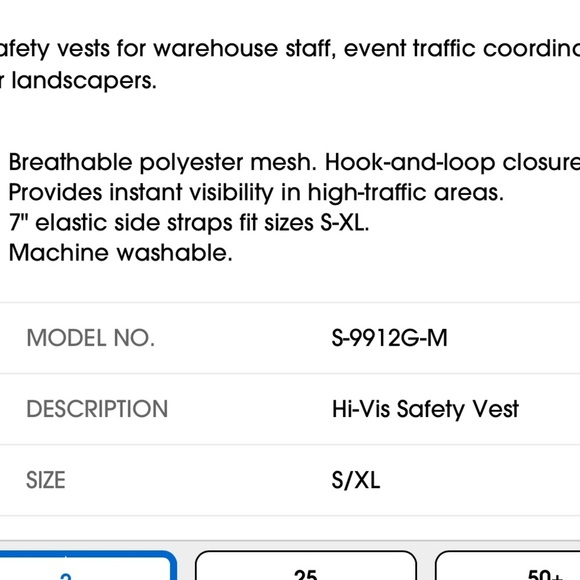 General Purpose Hi-Vis Safety Vest - Non-Reflective, Lime, S/XL - Picture 8 of 8